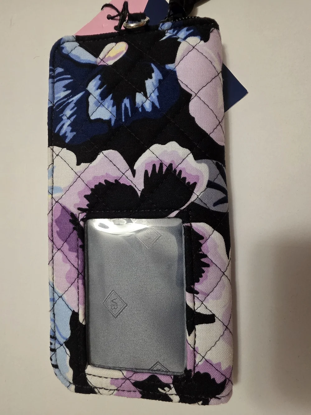 NWT Vera Bradley Quilted Floral Zip Wallet in Blue & Lavender - Picture 2 of 4
